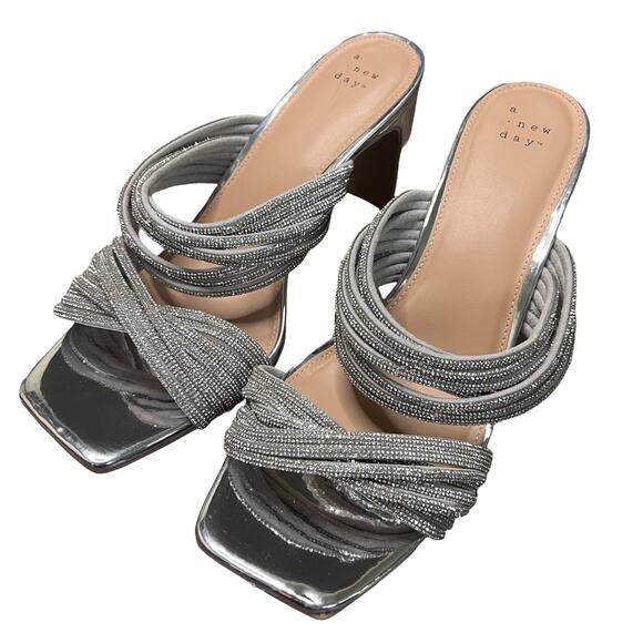 A NEW DAY Tammy Rhinestone Heels Silver - Picture 3 of 5